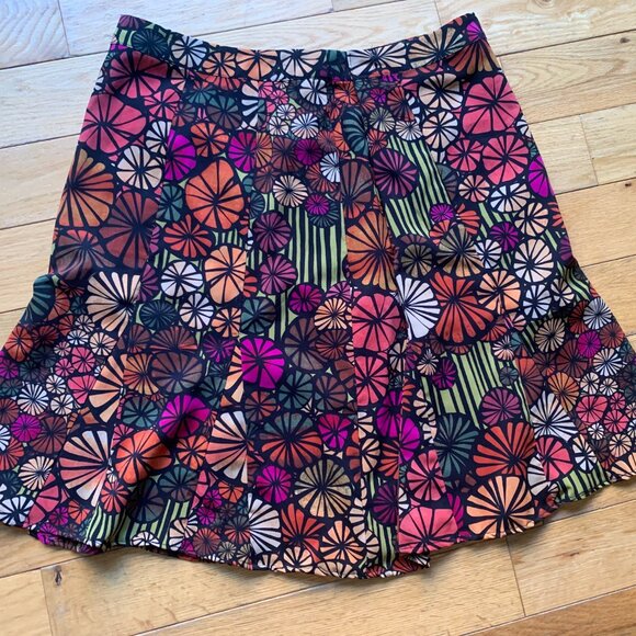 Spense Floral A-Line Skirt – Retro Multicolor Print – Size Large - Picture 1 of 7